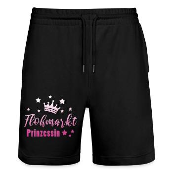 Flohmarkt Prinzessin Trödelmarkt Mädchen Geschenk - Stanley/Stella Unisex Bio Joggingshorts Trainer  - Schwarz - Vorne - Nik (191cm) & Marisol (170cm)