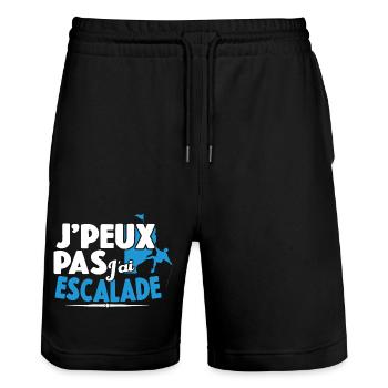 Je Peux Pas J'ai Escalade Cadeau Grimpeur Montagne - Short de jogging bio TRAINER Stanley/Stella unisexe - noir - Devant - Nik (191cm) & Marisol (170cm)