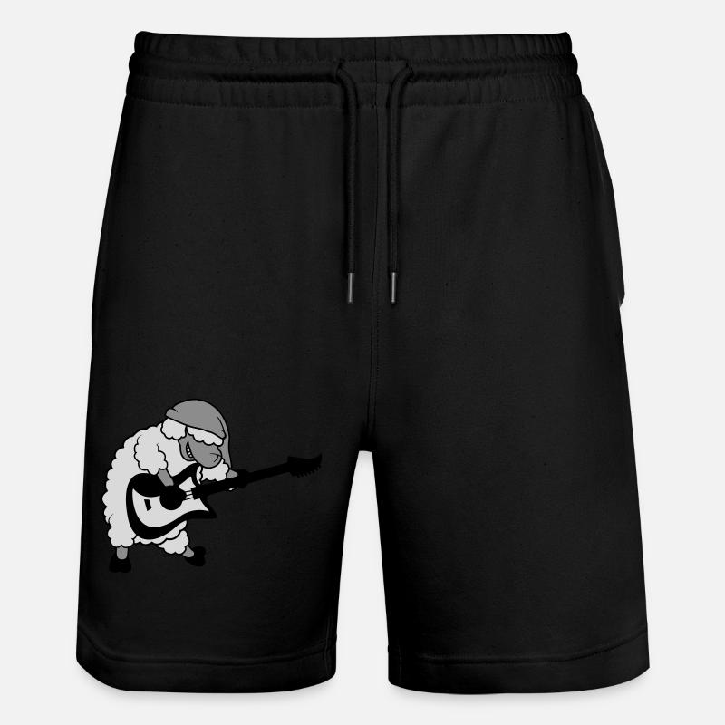 Sheep plays E - Stanley/Stella Trainer Unisex Organic Jogging Shorts - black