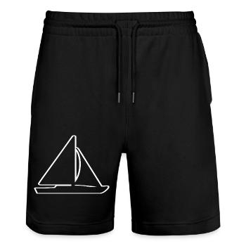 Voile - Short de jogging bio TRAINER Stanley/Stella unisexe - noir - Devant - Nik (191cm) & Marisol (170cm)