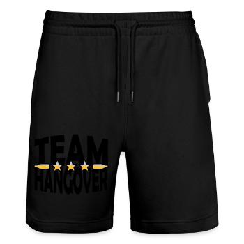 Bierflaschen Team Hangover - Stanley/Stella Unisex Bio Joggingshorts Trainer  - Schwarz - Vorne - Nik (191cm) & Marisol (170cm)