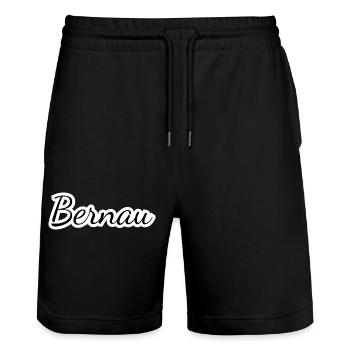 Bernau - Textdesign mit Stadtnamen - Stanley/Stella Unisex Bio Joggingshorts Trainer  - Schwarz - Vorne - Nik (191cm) & Marisol (170cm)