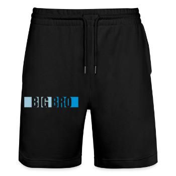 Big Bro Logo Bar - Stanley/Stella Trainer Unisex Organic Jogging Shorts - black - Front - Nik (191cm) & Marisol (170cm)
