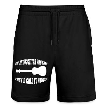 Gitarrist Musik Gitarristin Musiker Band Gitarre - Stanley/Stella Unisex Bio Joggingshorts Trainer  - Schwarz - Vorne - Nik (191cm) & Marisol (170cm)
