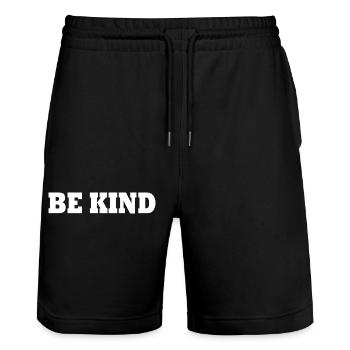Be kind - Stanley/Stella Unisex Bio Joggingshorts Trainer  - Schwarz - Vorne - Nik (191cm) & Marisol (170cm)