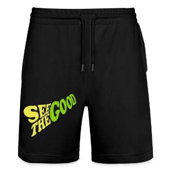 see the good quote - Stanley/Stella Trainer Unisex Organic Jogging Shorts - black - Front - Nik (191cm) & Marisol (170cm)