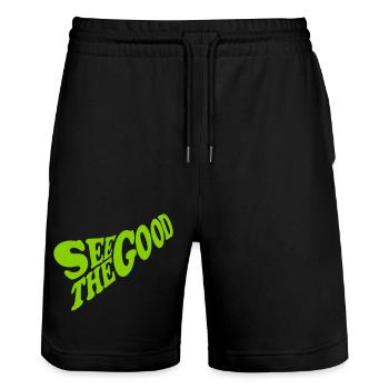 see the good quote - Stanley/Stella Trainer Unisex Organic Jogging Shorts - black - Front - Nik (191cm) & Marisol (170cm)