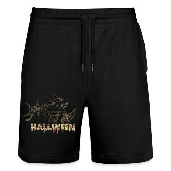 Halloween scary witch horror ghost monster - Stanley/Stella Trainer Unisex Organic Jogging Shorts - black - Front - Nik (191cm) & Marisol (170cm)