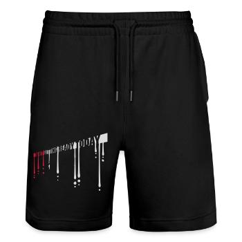 not getting ready today - Stanley/Stella Unisex Bio Joggingshorts Trainer  - Schwarz - Vorne - Nik (191cm) & Marisol (170cm)