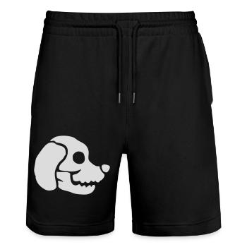 Skull Dog Halloween Skeleton - Stanley/Stella Trainer Unisex Organic Jogging Shorts - black - Front - Nik (191cm) & Marisol (170cm)