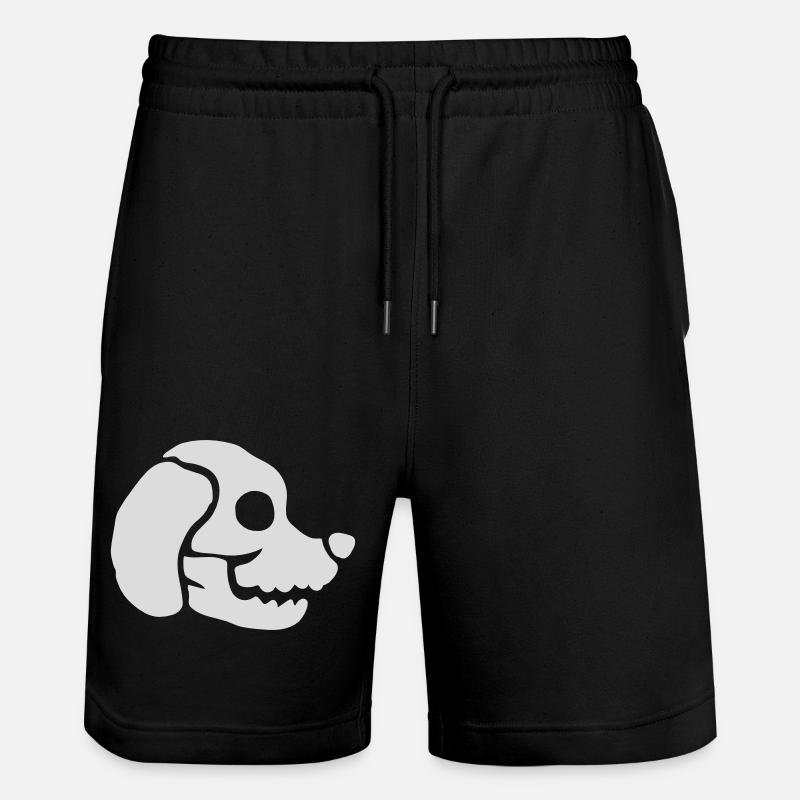 Skull Dog Halloween Skeleton - Stanley/Stella Trainer Unisex Organic Jogging Shorts - black