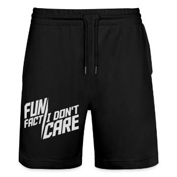 I dont care fact - Stanley/Stella Unisex Bio Joggingshorts Trainer  - Schwarz - Vorne - Nik (191cm) & Marisol (170cm)