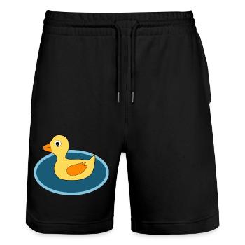 Kawaii Chibi Kawaii Duck Kawaii Caneton - Short de jogging bio TRAINER Stanley/Stella unisexe - noir - Devant - Nik (191cm) & Marisol (170cm)