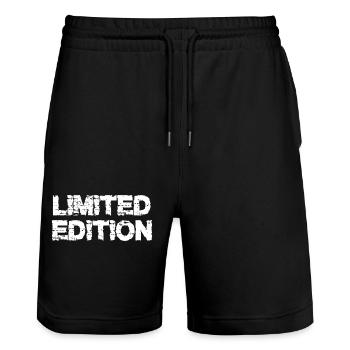 limited weiss - Stanley/Stella Unisex Bio Joggingshorts Trainer  - Schwarz - Vorne - Nik (191cm) & Marisol (170cm)