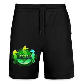 Levian Geburtstag Levian - Stanley/Stella Unisex Bio Joggingshorts Trainer  - Schwarz - Vorne - Nik (191cm) & Marisol (170cm)