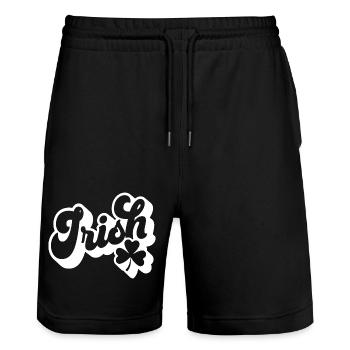 Cadeau de la Saint-Patrick Trèfle Hommes, Femmes, Enfants - Short de jogging bio TRAINER Stanley/Stella unisexe - noir - Devant - Nik (191cm) & Marisol (170cm)