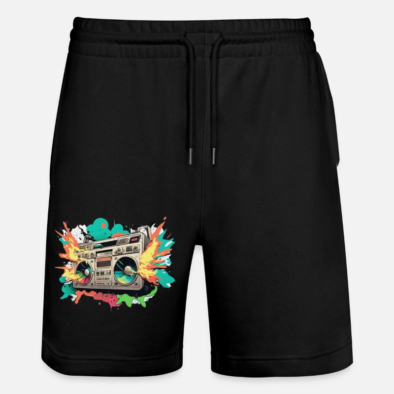 Stereo Flaming Explosion - Stanley/Stella Trainer Unisex Organic Jogging Shorts - black