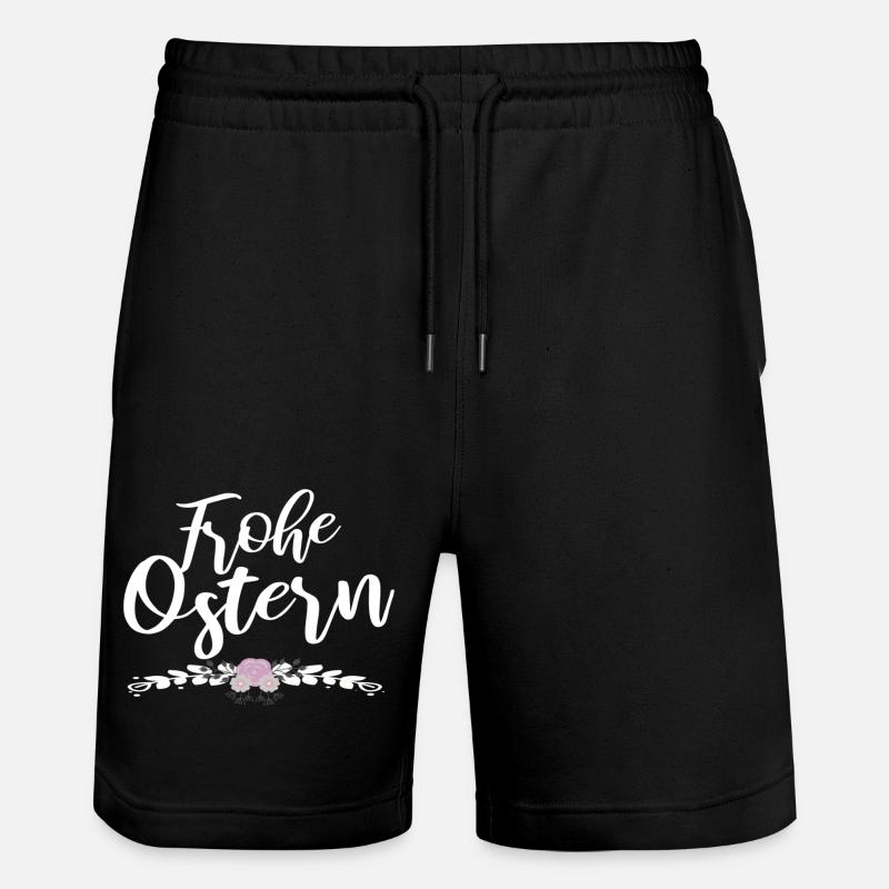 frohe Ostern - Stanley/Stella Unisex Bio Joggingshorts Trainer  - Schwarz