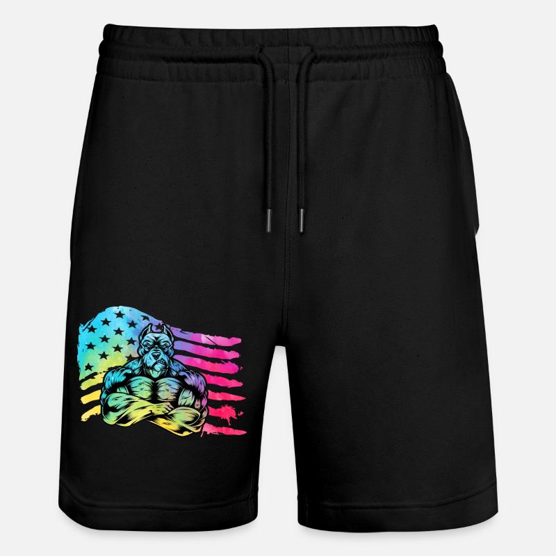 Pitbull USA - Stanley/Stella Unisex Bio Joggingshorts Trainer - Schwarz
