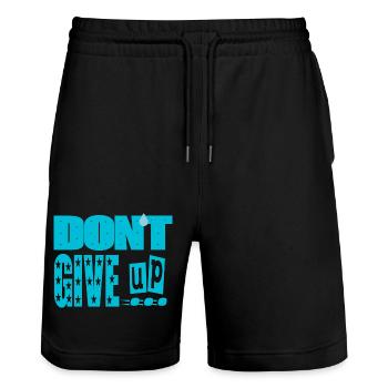 Gib nicht auf - Stanley/Stella Unisex Bio Joggingshorts Trainer  - Schwarz - Vorne - Nik (191cm) & Marisol (170cm)