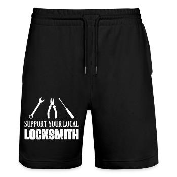 Soutenez votre serrurier local Pick Locks Lockpicker - Short de jogging bio TRAINER Stanley/Stella unisexe - noir - Devant - Nik (191cm) & Marisol (170cm)