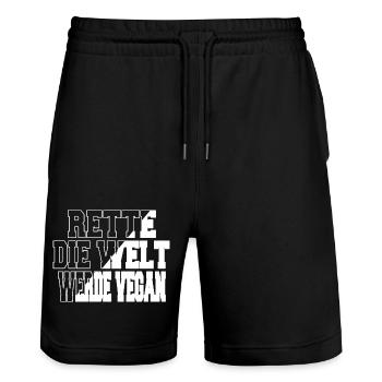 automation cool birthday present idea computer - Stanley/Stella Unisex Bio Joggingshorts Trainer  - Schwarz - Vorne - Nik (191cm) & Marisol (170cm)