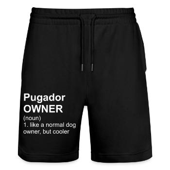 Pugador Owner I Mops Labrador Mix - Stanley/Stella Unisex Bio Joggingshorts Trainer  - Schwarz - Vorne - Nik (191cm) & Marisol (170cm)