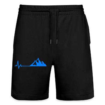 Berg Herzschlag Wandern - Stanley/Stella Unisex Bio Joggingshorts Trainer  - Schwarz - Vorne - Nik (191cm) & Marisol (170cm)