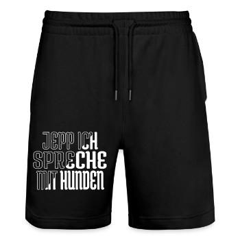 witzig lustig hund welpe schäferhund boxer zitat - Stanley/Stella Unisex Bio Joggingshorts Trainer  - Schwarz - Vorne - Nik (191cm) & Marisol (170cm)