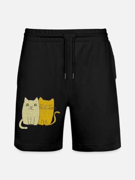 katzen liebe - Stanley/Stella Unisex Bio Joggingshorts Trainer - Schwarz