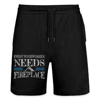 Great Dane fun I never no funny wine glass - Stanley/Stella Trainer Unisex Organic Jogging Shorts - black - Front - Nik (191cm) & Marisol (170cm)