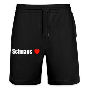 Schnapsliebe - Stanley/Stella Unisex Bio Joggingshorts Trainer  - Schwarz - Vorne - Nik (191cm) & Marisol (170cm)
