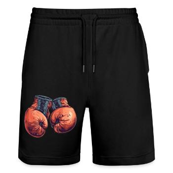 Die Contender-Handschuhe für Champions - Stanley/Stella Unisex Bio Joggingshorts Trainer  - Schwarz - Vorne - Nik (191cm) & Marisol (170cm)