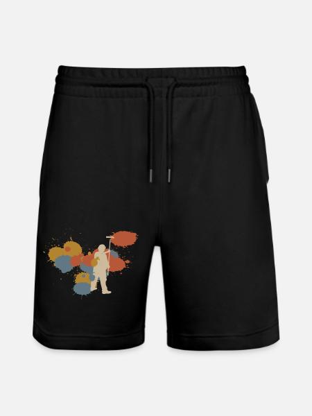 Painter Retro Craft Gift - Stanley/Stella Trainer Unisex Organic Jogging Shorts - black