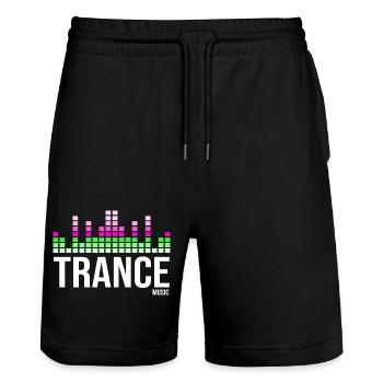 Trance-Musik-Logo - Stanley/Stella Unisex Bio Joggingshorts Trainer  - Schwarz - Vorne - Nik (191cm) & Marisol (170cm)