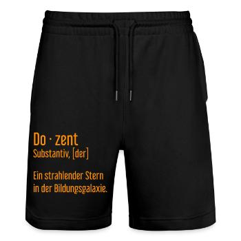 Dozent Dozenten Schule Pädagoge Unterricht - Stanley/Stella Unisex Bio Joggingshorts Trainer  - Schwarz - Vorne - Nik (191cm) & Marisol (170cm)