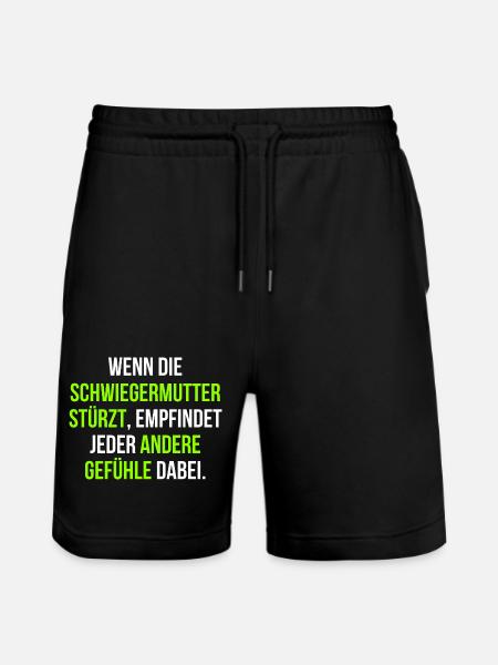 Schwiegermutter Familie Spruch - Stanley/Stella Unisex Bio Joggingshorts Trainer  - Schwarz