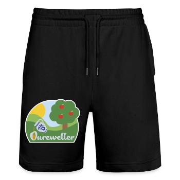 Oureweller - Stanley/Stella Unisex Bio Joggingshorts Trainer  - Schwarz - Vorne - Nik (191cm) & Marisol (170cm)