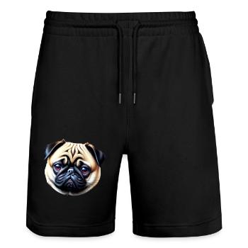 chien bouledogue français - Short de jogging bio TRAINER Stanley/Stella unisexe - noir - Devant - Nik (191cm) & Marisol (170cm)