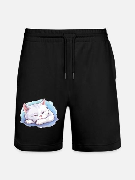 Sovande katt officiell sovtröja kattunge - Ekologiska joggingshorts Trainer unisex från Stanley/Stella - svart
