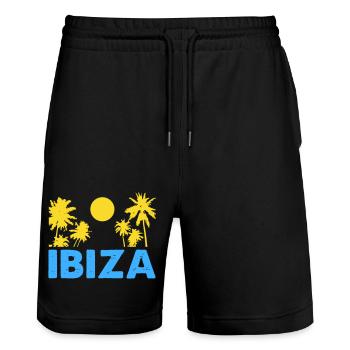 Ibiza - Short de jogging bio TRAINER Stanley/Stella unisexe - noir - Devant - Nik (191cm) & Marisol (170cm)