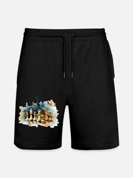 Oil on chess canvas - Stanley/Stella Trainer Unisex Organic Jogging Shorts - black