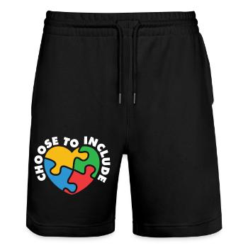 Choose to Include Special Education Sped Teacher - Stanley/Stella Trainer Unisex Organic Jogging Shorts - black - Front - Nik (191cm) & Marisol (170cm)