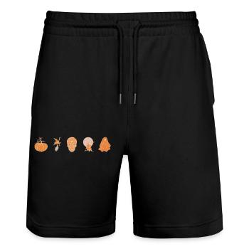 komplette Serie "Halloween", Boho Line Art Design - Stanley/Stella Unisex Bio Joggingshorts Trainer  - Schwarz - Vorne - Nik (191cm) & Marisol (170cm)