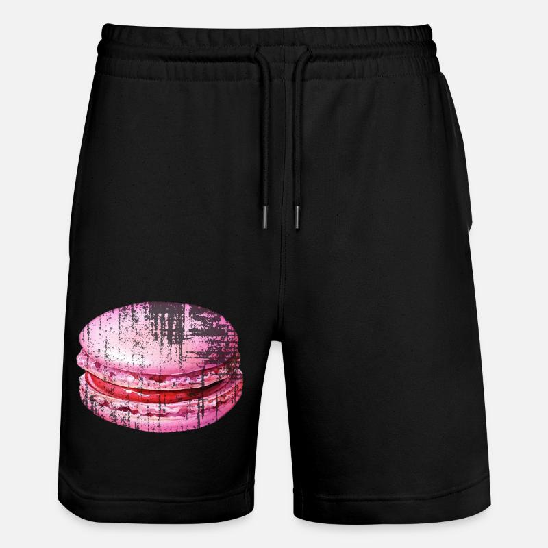 Macaron rose - Short de jogging bio TRAINER Stanley/Stella unisexe - noir