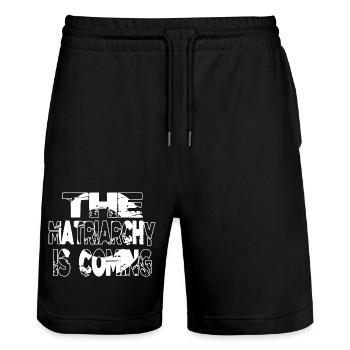 funny bday family outing funny saying fun - Stanley/Stella Trainer Unisex Organic Jogging Shorts - black - Front - Nik (191cm) & Marisol (170cm)