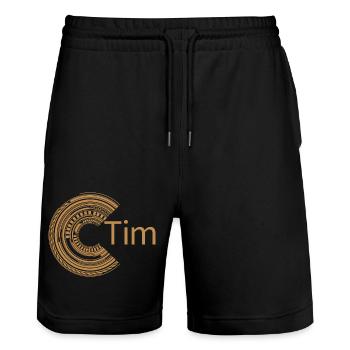 Für Tim - Stanley/Stella Unisex Bio Joggingshorts Trainer  - Schwarz - Vorne - Nik (191cm) & Marisol (170cm)