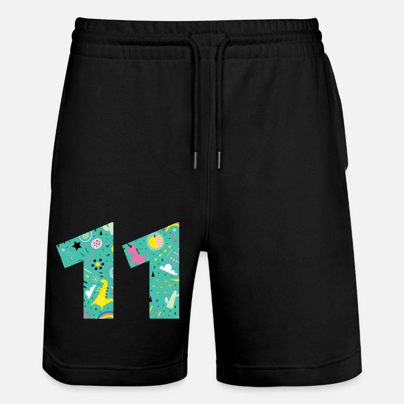 Numéro 11 anniversaire personnalisé - Short de jogging bio TRAINER Stanley/Stella unisexe - noir