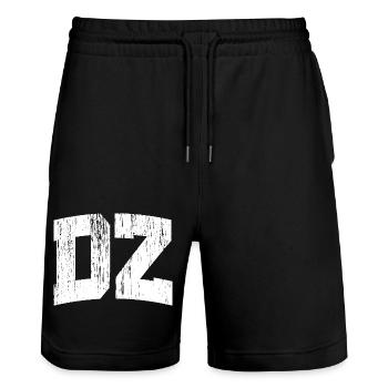 DZ vintage style - Stanley/Stella Trainer Unisex Organic Jogging Shorts - black - Front - Nik (191cm) & Marisol (170cm)