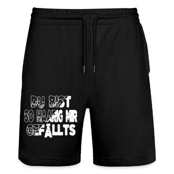 säugetier lustig weihnachten spruch cool - Stanley/Stella Unisex Bio Joggingshorts Trainer  - Schwarz - Vorne - Nik (191cm) & Marisol (170cm)